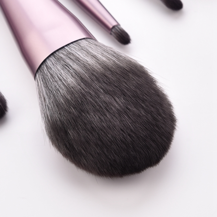 Conjunto de Pincéis de Maquiagem Personalizado em Pó Blush Feito à Mão Roxo 7 PCS
