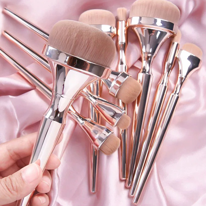 9PCS Conjunto de Pincéis Grandes para Maquiagem Pincel de Sombra de Olhos Pincel de Sobrancelha Corretivo Cosméticos Ferramentas de Beleza Maquiagem