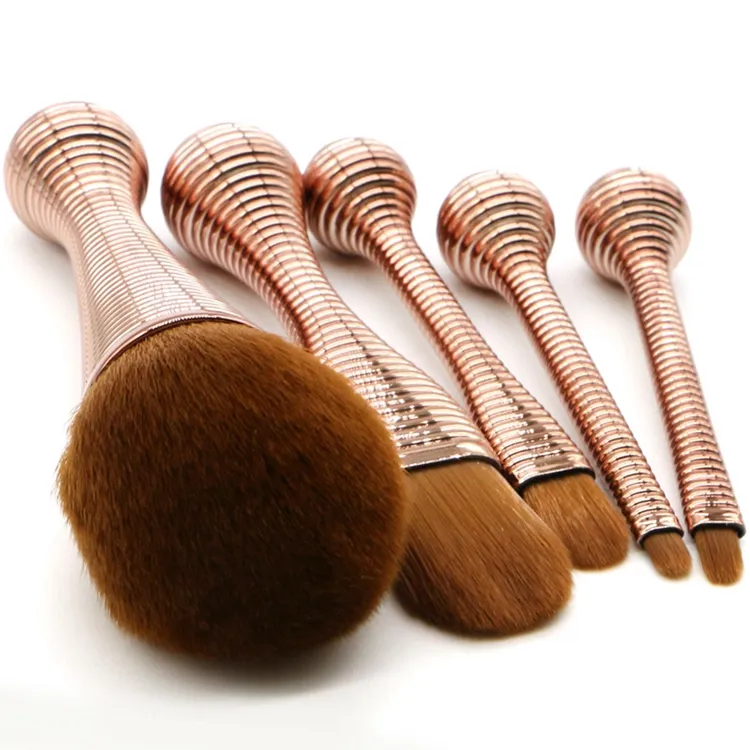 Conjunto de Pincéis de Maquiagem Sintéticos Mini Portátil Slim de Alta Qualidade com Organizador Cosmético Ferramenta de Beleza 5PCS