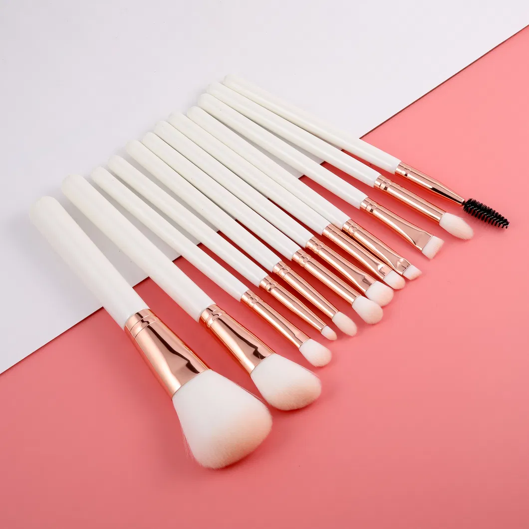 Conjunto de Pincéis de Maquiagem Personalizados com Logo Privado para Cosméticos, Beleza, Base, Pó, Blush, Sombra, Corretivo, Lábios e Olhos
