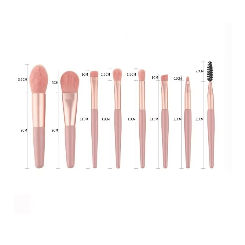 Conjunto de Pincéis de Maquiagem Sintéticos Profissionais com Bolsa 8PCS