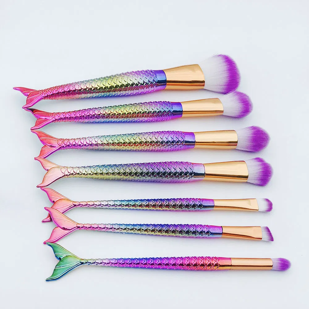 Conjunto de Pincéis de Maquiagem Cosméticos de Sereia para Fundamento Artista Iluminador para o Rosto