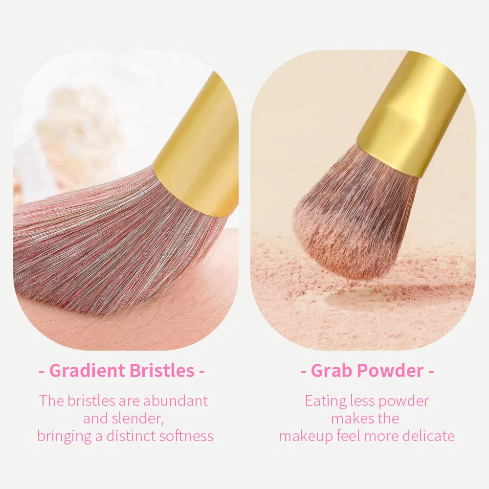 9PCS Conjunto de Pincéis de Maquiagem para Viagem da Artista Cosmética Princesa Rose para Rosto e Sombra com Bolsa Exquisita