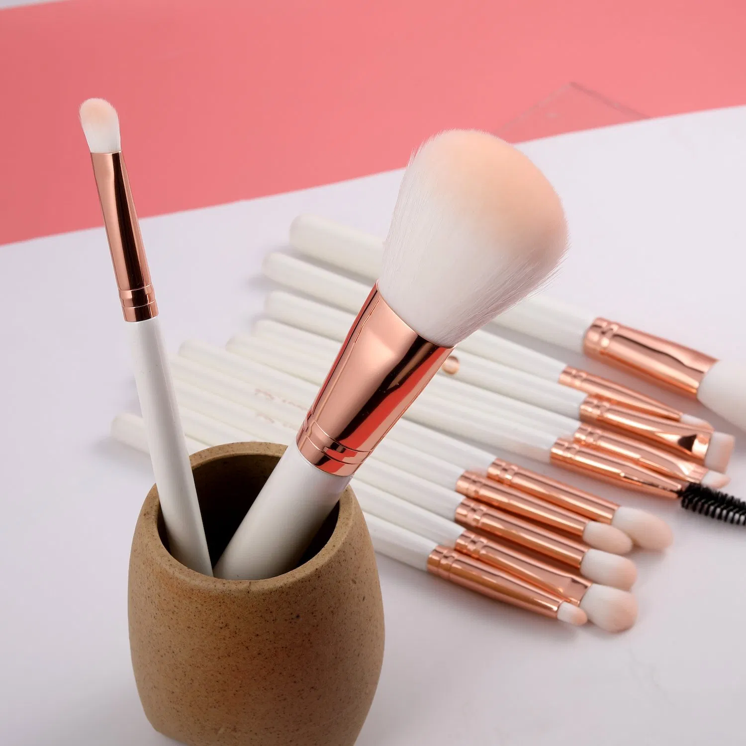 Conjunto de Pincéis de Maquiagem Personalizados com Logo Privado para Cosméticos, Beleza, Base, Pó, Blush, Sombra, Corretivo, Lábios e Olhos