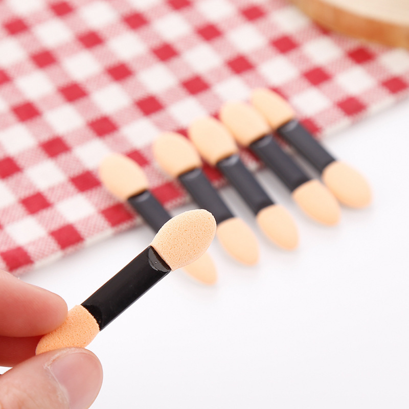 Pincel de Sombra para Olhos com Dupla Cabeça, Ferramentas de Maquiagem Descartáveis, Pincéis de Sombra para Olhos
