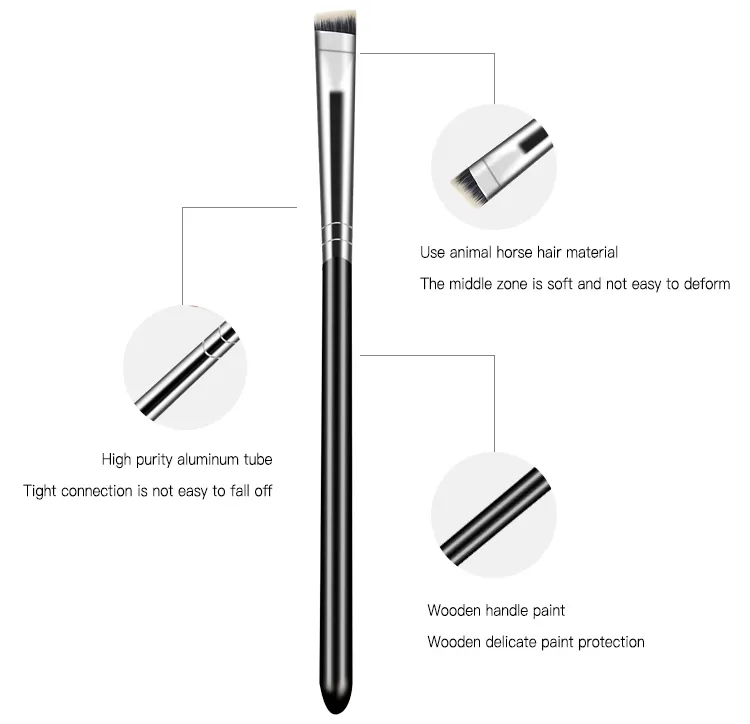 14PCS Conjuntos de Pincéis de Maquiagem Preto Profissional Kabuki Sintético Premium