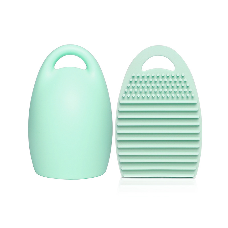 Esponja de Limpeza de Pincéis com Cabo de Silicone Personalizável, Portátil Mini Almofada de Limpeza de Pincéis de Sombras, Limpador de Pincéis de Maquiagem Beleza