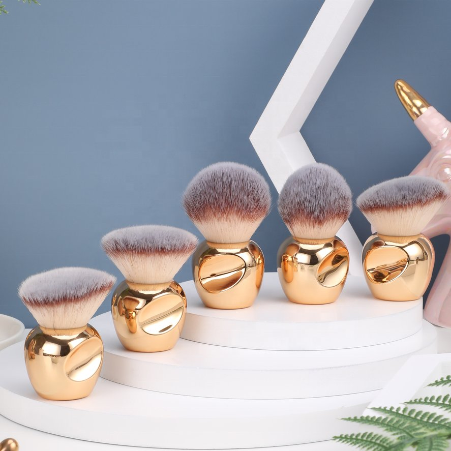 Novo Design Pincel de Maquiagem em Forma de Maçã Kabuki BS-Mall Pincel de Fundação de Topo Plano Único