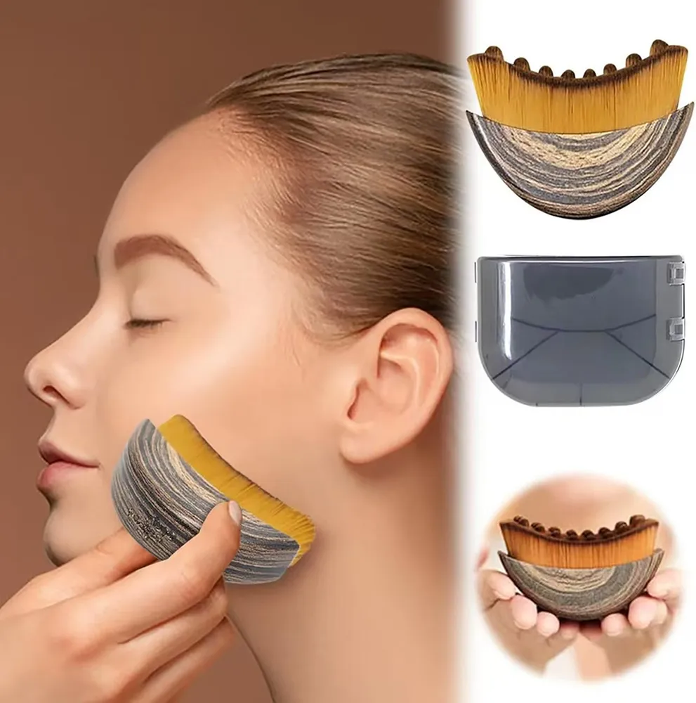 Escova de Contorno Linfático para o Rosto, uma escova para contorno facial e massagem linfática