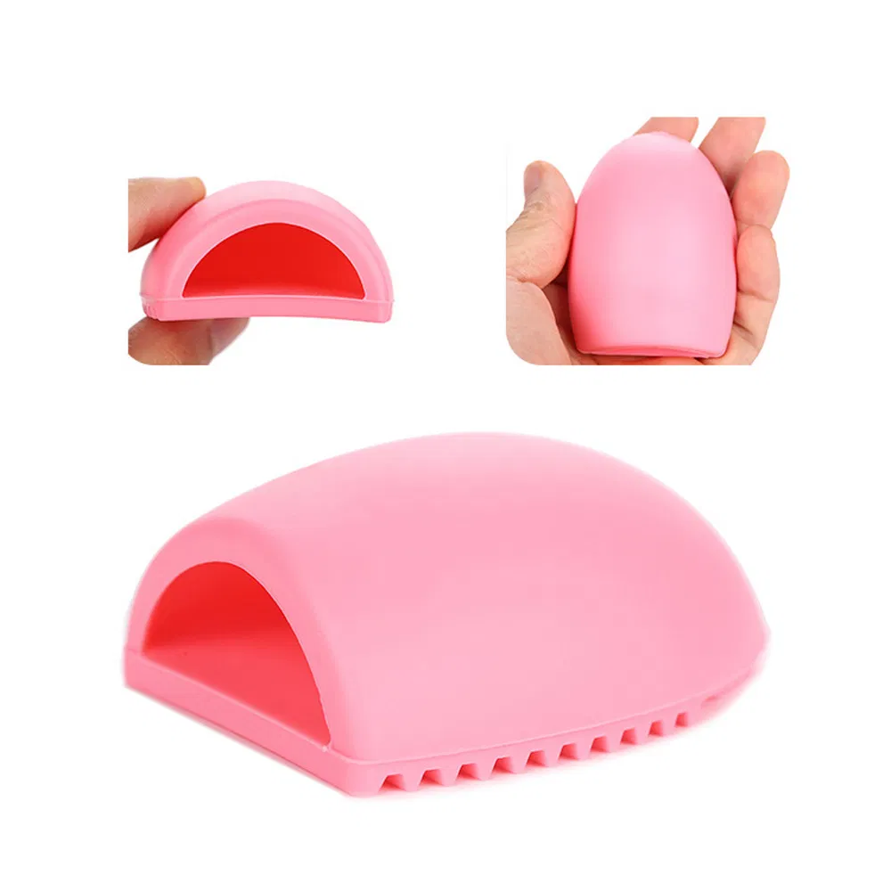 Ferramenta de Beleza em Forma de Ovo Personalizada para Secadora, Almofada de Limpeza de Silicone, Limpador de Pincéis de Maquiagem