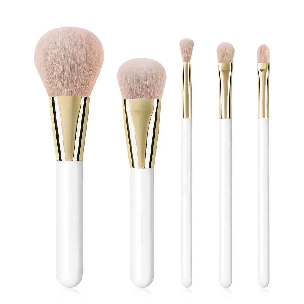 Conjunto de Pincéis de Maquiagem de Viagem Compacto com Pincéis Faciais Miniatura