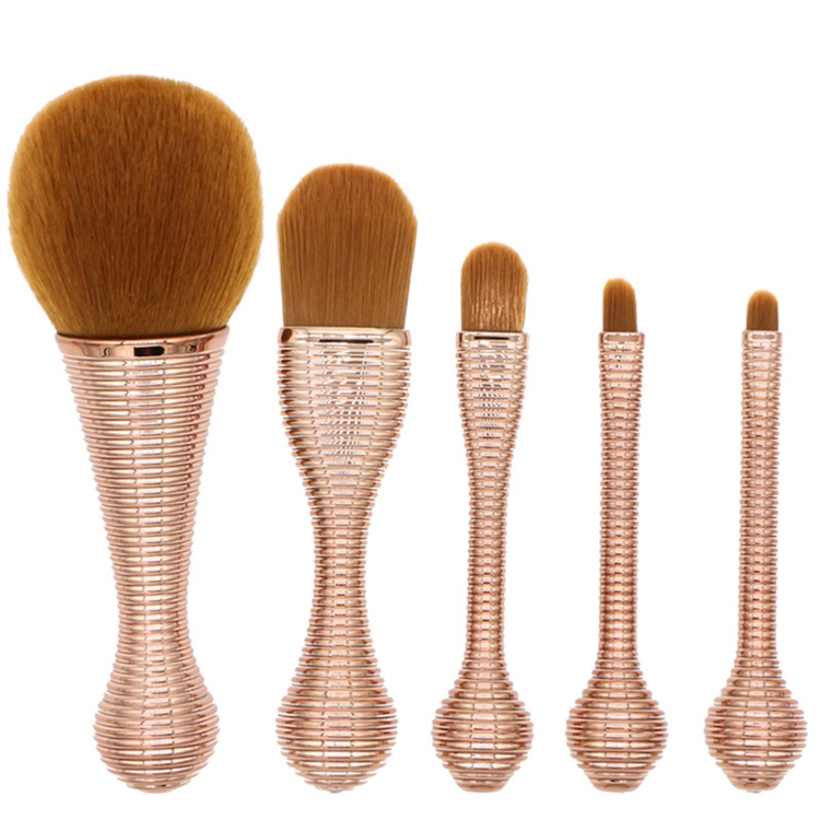 Conjunto de Pincéis de Maquiagem Sintéticos Mini Portátil Slim de Alta Qualidade com Organizador Cosmético Ferramenta de Beleza 5PCS