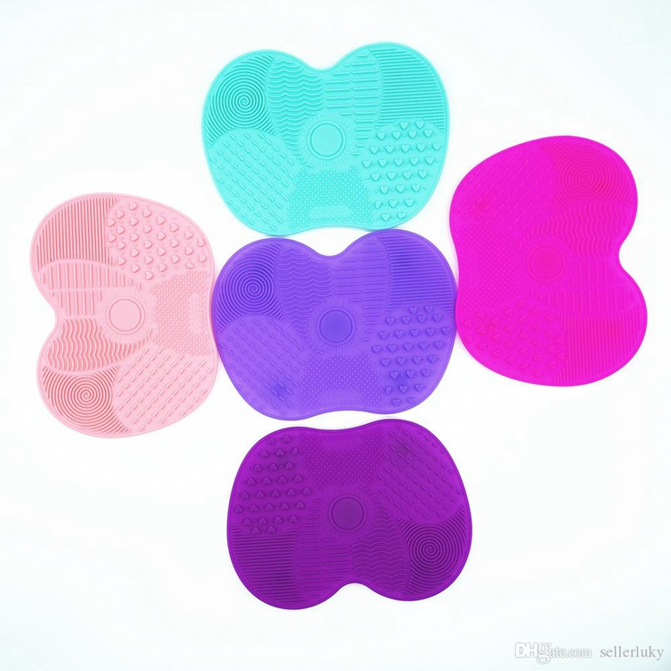 Fornecimento de Fábrica Mini Multi Cor Limpador de Pincéis de Maquiagem Almofada de Limpeza Pincéis de Maquiagem Limpador Tapete de Limpeza de Pincéis de Maquiagem de Silicone