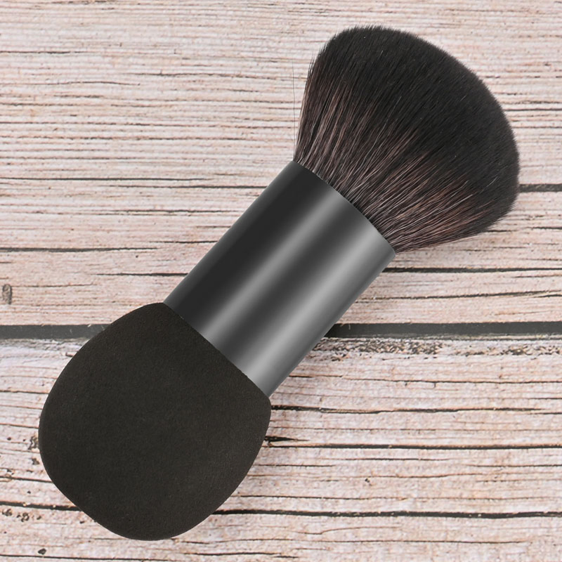 Pincel de Maquiagem Portátil para Blush e Base com Dupla Cabeça Úmida e Seca
