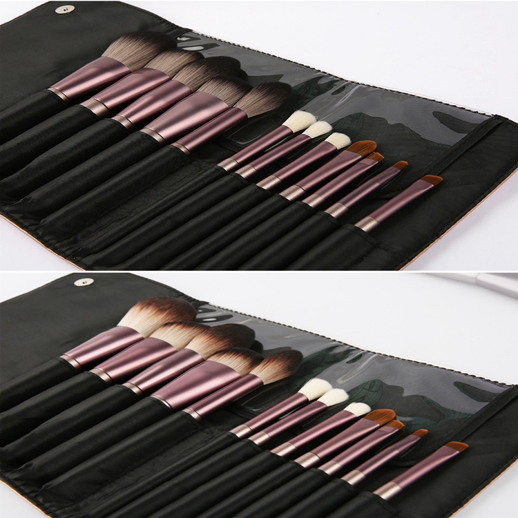 Pincéis de Maquiagem Personalizados de Alta Qualidade 12PCS Conjunto de Pincéis de Maquiagem Sintéticos Premium para Base, Pó, Blush e Sombra com Etiqueta Privada