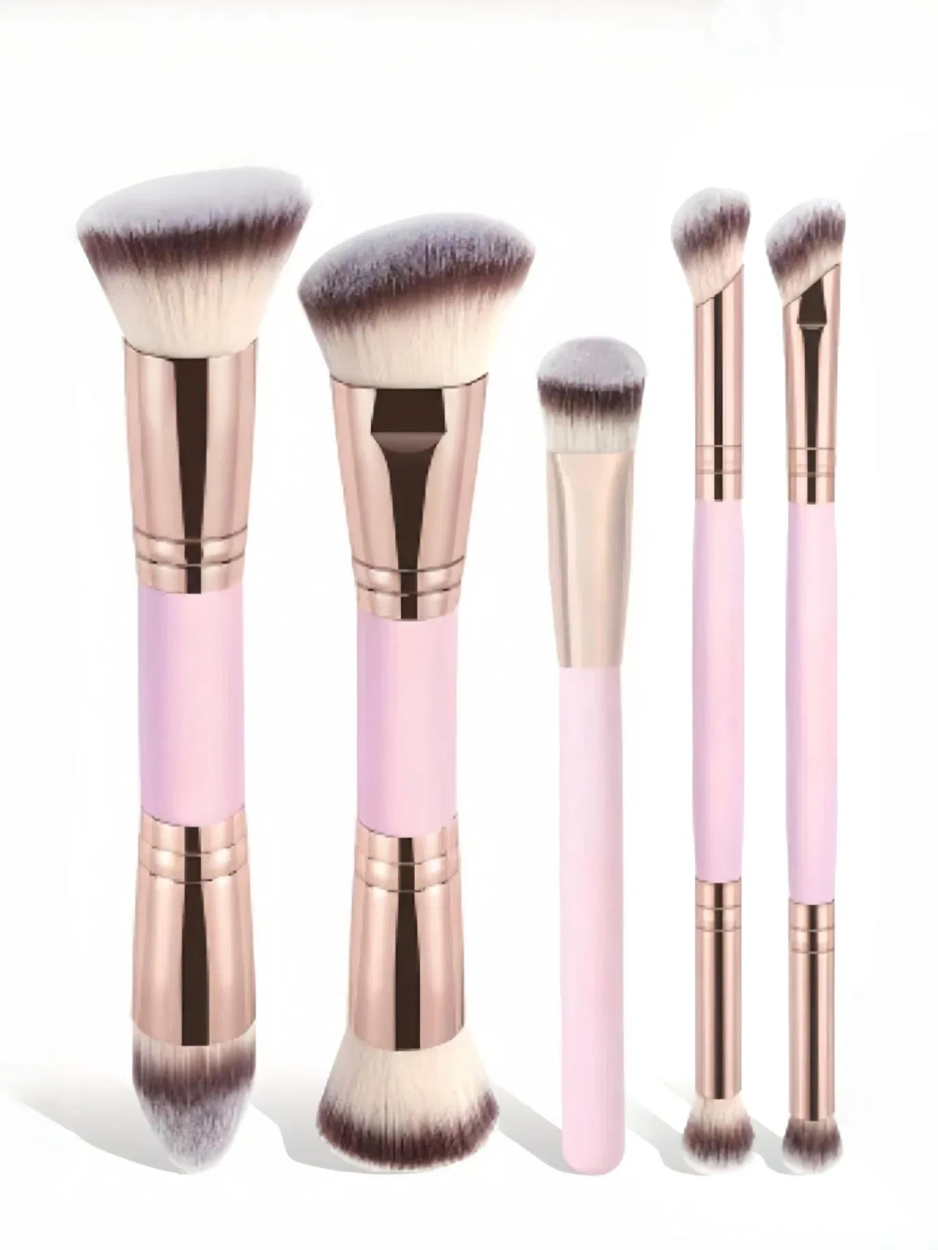 Custom Portable Double-Sided Makeup Brush Set Multi-Functional Foundation Blush Eye Brushes