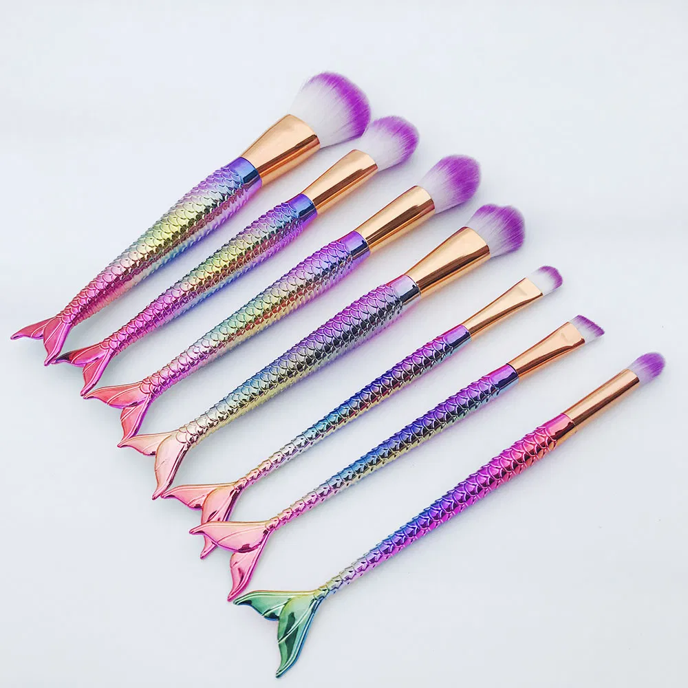 Conjunto de Pincéis de Maquiagem Cosméticos de Sereia para Fundamento Artista Iluminador para o Rosto