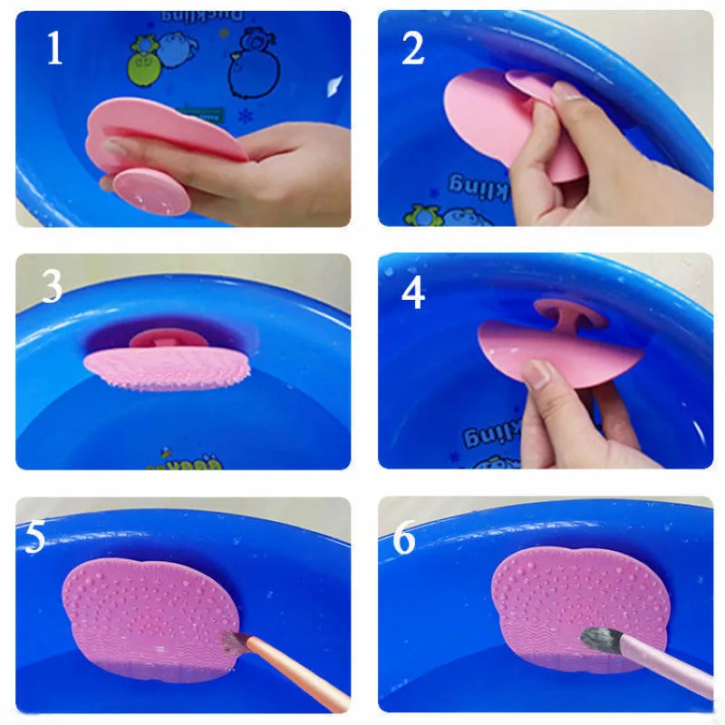 Limpeza de Pincéis de Maquiagem de Silicone, Escova para Limpeza de Pincéis de Fundação, Almofada para Lavagem de Pincéis, Gel de Limpeza para Pincéis, Ferramenta Manual