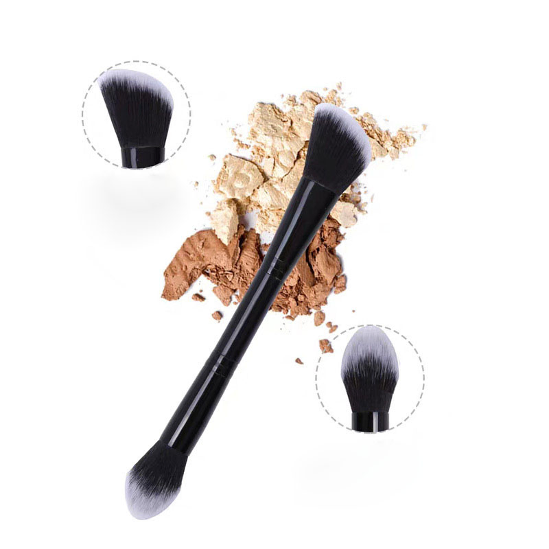 Pó Blush Solto Iluminador Fibra Lã Macia Pincel de Maquiagem Dupla Face