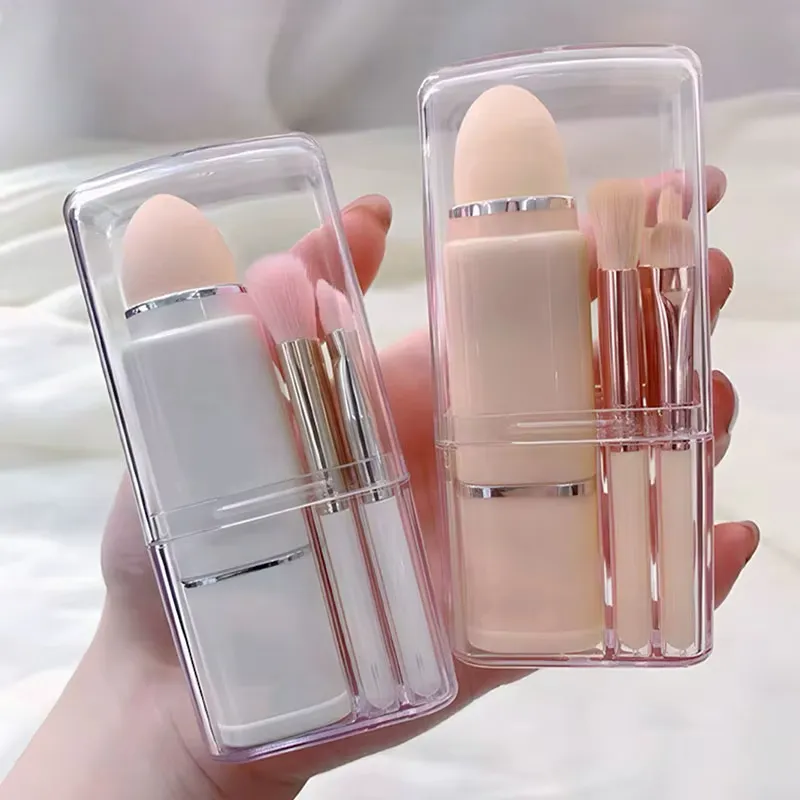 Pó de Fundação, Corretivo, Sombras para os Olhos, Blush, Pincéis de Maquiagem com Estojo