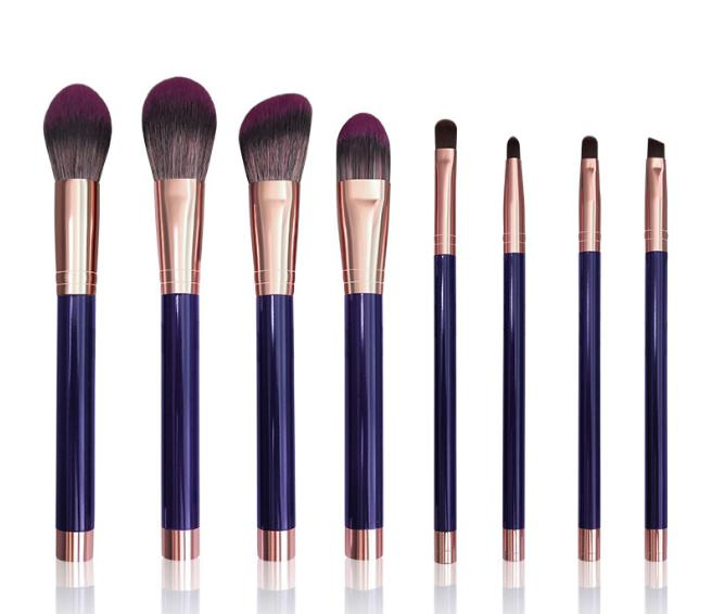 Conjunto de Pincéis de Maquiagem Profissionais 8PCS Roxo Sintético Conjunto de Pincéis Cosméticos Pincel de Maquiagem Blush Base Sombra de Olhos Corretivo Pincel Chanfrado de Esfumar
