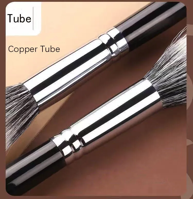 Pincel de Maquiagem para Blush de Cabelo Sintético de Alta Qualidade com Contorno Único e Cabo de Madeira Preta