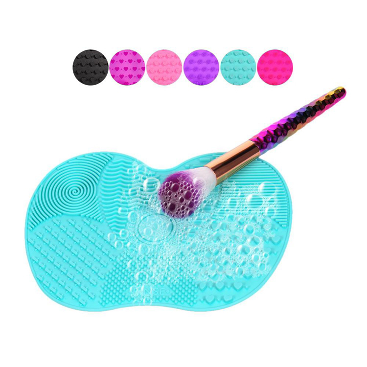 Fornecimento de Fábrica Mini Multi Cor Limpador de Pincéis de Maquiagem Almofada de Limpeza Pincéis de Maquiagem Limpador Tapete de Limpeza de Pincéis de Maquiagem de Silicone