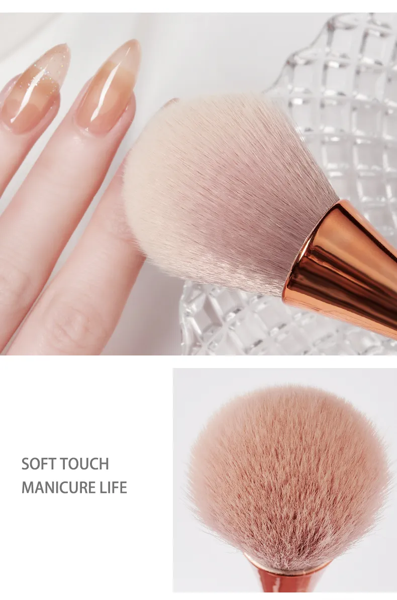 Pincel de Arte de Unhas Colorido, Manicure e Pedicure, Escova Profissional para Limpeza de Pó, Ferramentas de Maquiagem, Cuidados com as Unhas