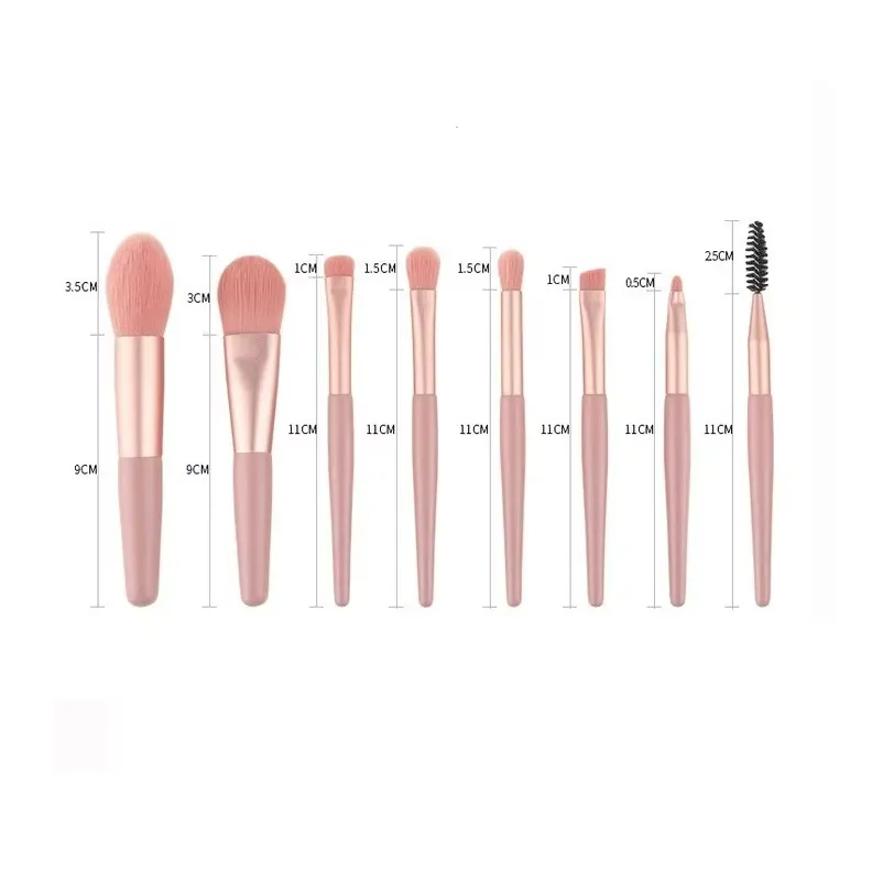 Conjunto de Pincéis de Maquiagem Sintéticos Profissionais com Bolsa 8PCS