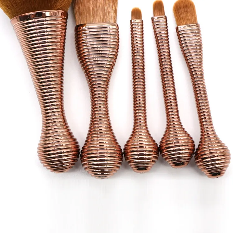 Conjunto de Pincéis de Maquiagem Sintéticos Mini Portátil Slim de Alta Qualidade com Organizador Cosmético Ferramenta de Beleza 5PCS