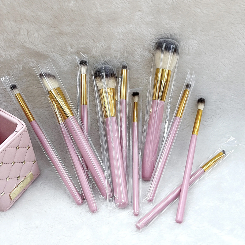 12 Conjunto de Pincéis de Maquiagem Profissional PCS Ferramentas Pó Base Sombra de Olhos Lábios Delineador Blush Pincéis de Maquiagem para o Rosto