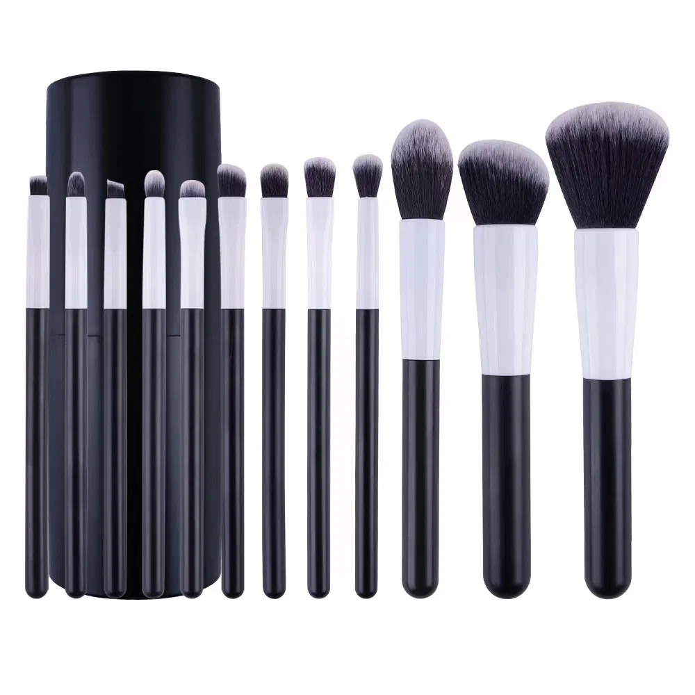 Conjunto de Pincéis de Maquiagem Personalizado em Fibra Sintética Portátil com Logo 12 PCS