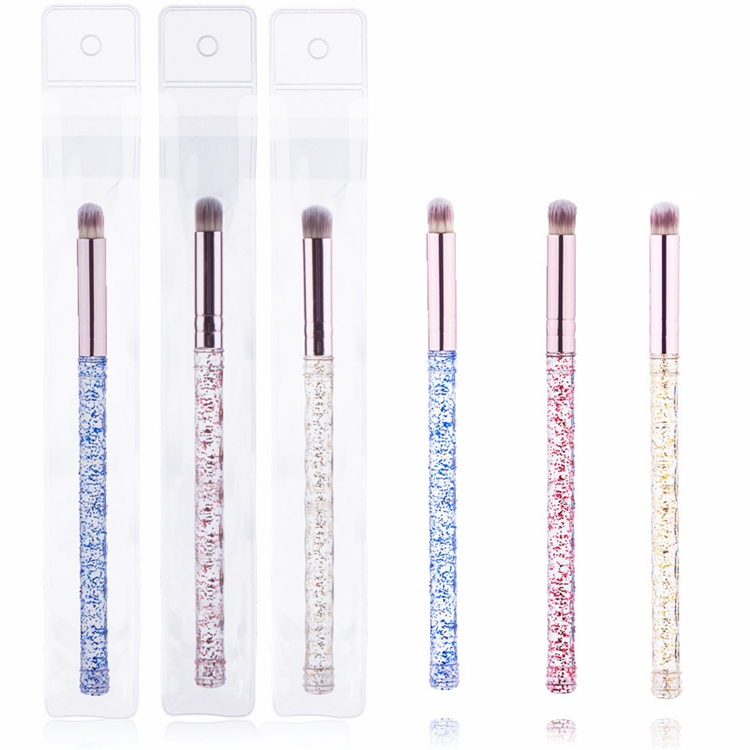 Pincel de Maquiagem de Beleza para Sombra de Nariz com Extensão de Cristal de Diamante de Alta Qualidade com Topo Plano Único de Marca Própria