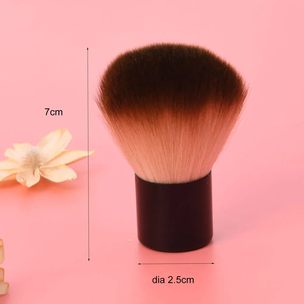 Pincel de Maquiagem para Blush em Pó Kabuki com Cabo de Alumínio - Escova Profissional de Beleza e Cuidados Cosméticos