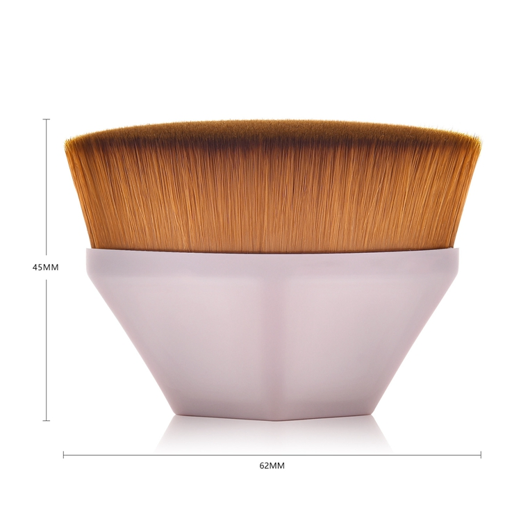 Pincel de Maquiagem Flat Top Kabuki Hexagonal para Blush, Base Líquida ou em Pó, para Misturar Cosméticos Líquidos, Cremosos ou em Pó com Estojo Protetor