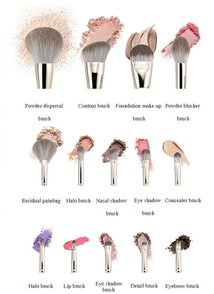Venda Quente 14 PCS Equipamento de Beleza de Luxo Conjunto de Pincéis de Maquiagem para Cosméticos