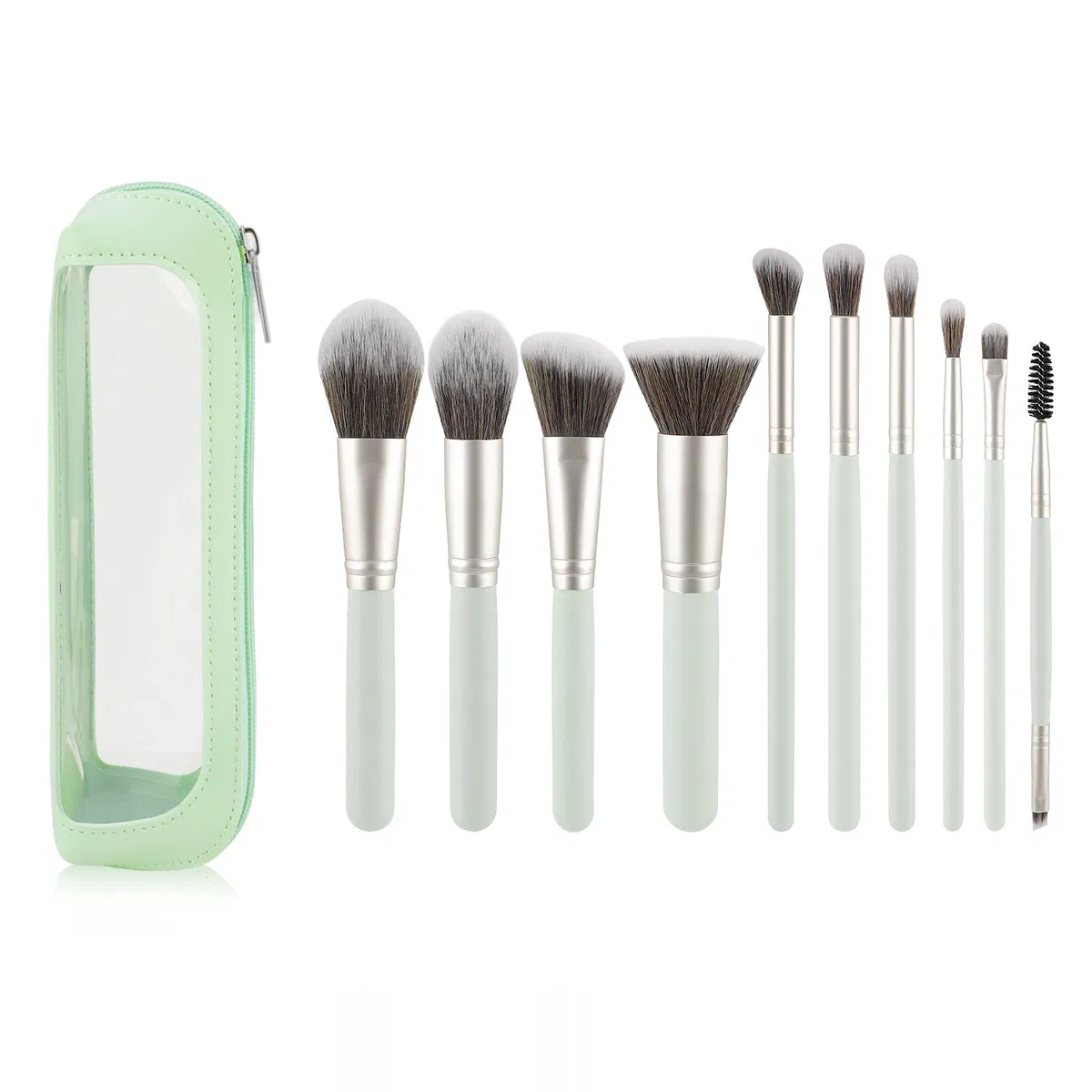 New Custom Logo 10PCS Makeup Brush Set Powder Blending Cosmetic Brushes