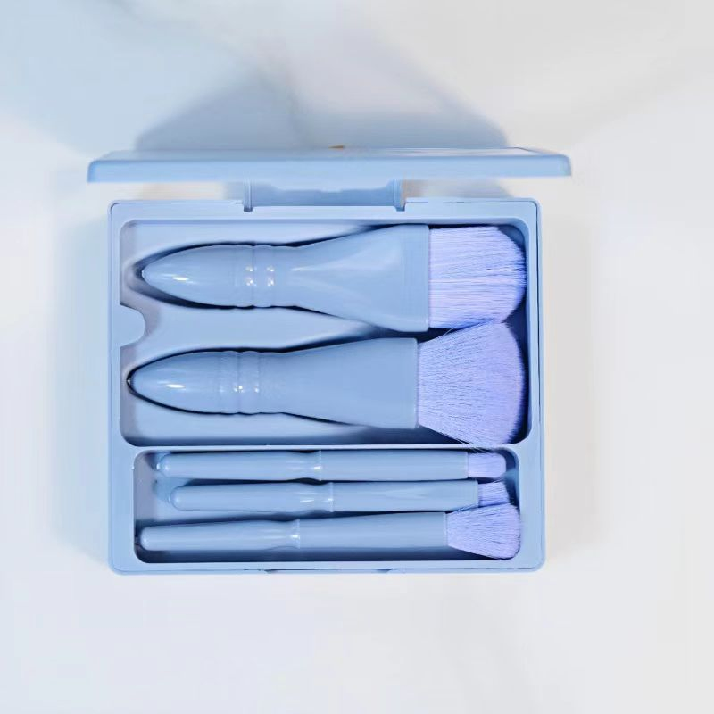 Conjunto de Pincéis de Maquiagem Portátil de Luxo Mini Kit de Pincéis Cosméticos para Viagem com Estojo de Armazenamento