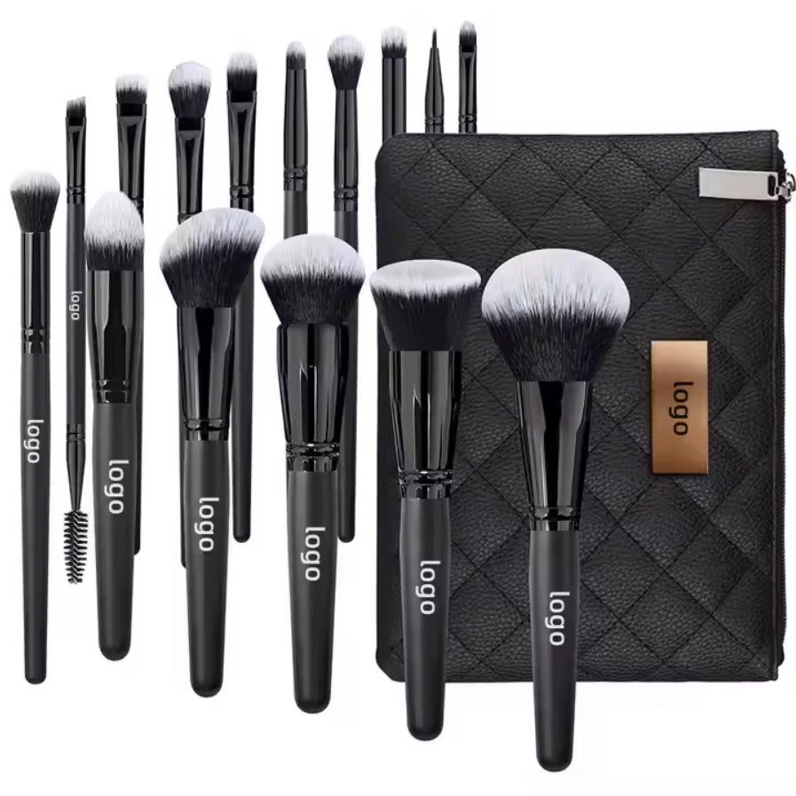 Conjunto de Pincéis de Maquiagem para Blush e Sombra em Pó Solto OEM ODM Logo 15PCS