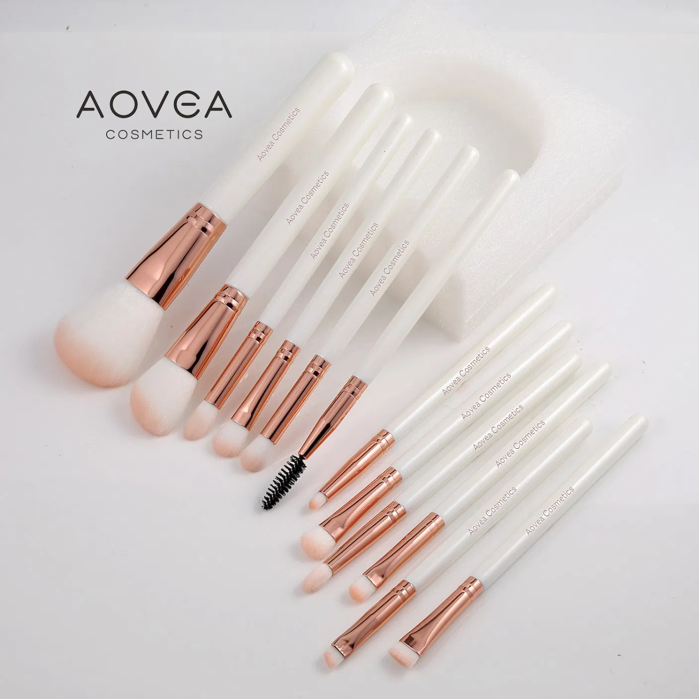 Conjunto de Pincéis de Maquiagem Personalizados com Logo Privado para Cosméticos, Beleza, Base, Pó, Blush, Sombra, Corretivo, Lábios e Olhos