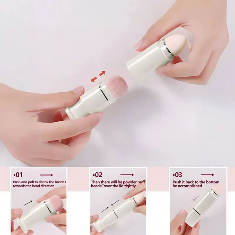Pó de Fundação, Corretivo, Sombras para os Olhos, Blush, Pincéis de Maquiagem com Estojo