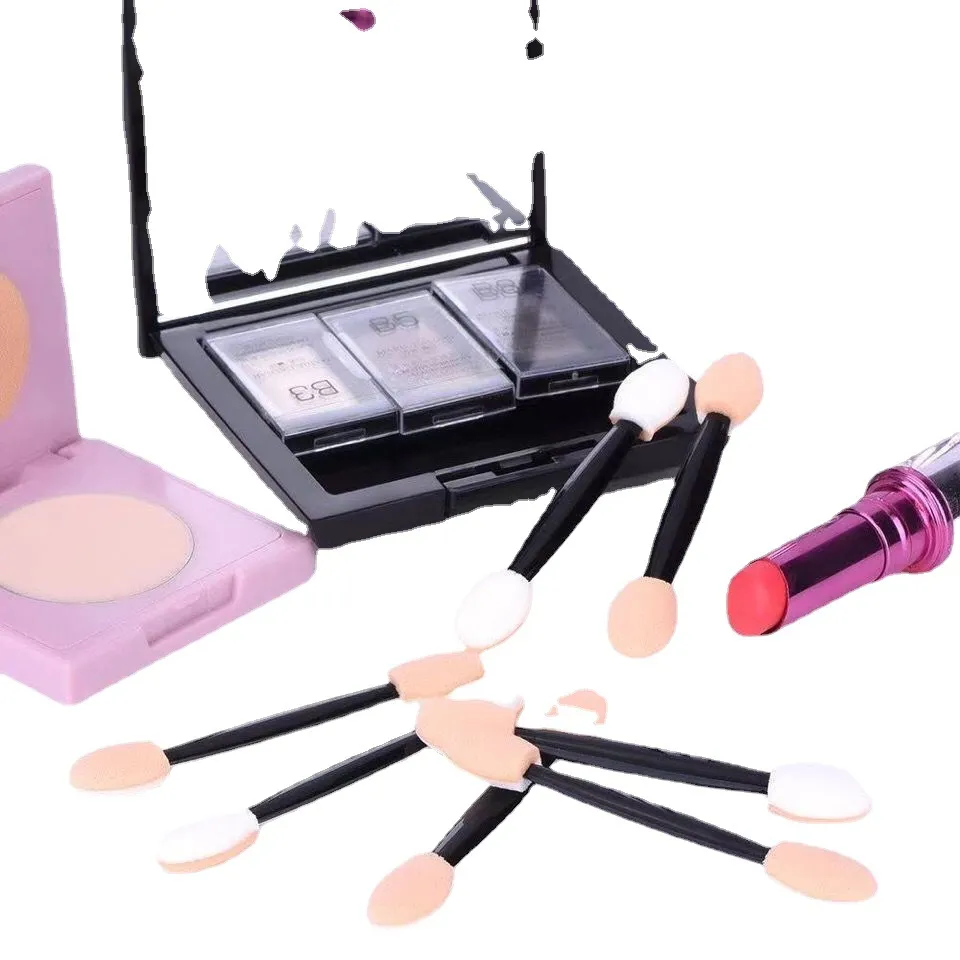 Pincel de Sombra para Olhos com Dupla Cabeça, Ferramentas de Maquiagem Descartáveis, Pincéis de Sombra para Olhos