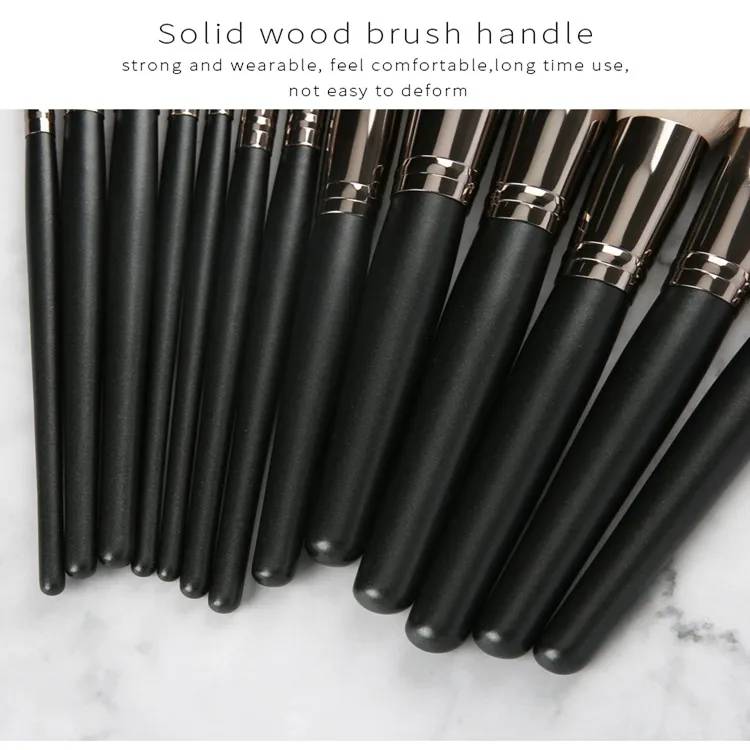 Garantia de Comércio Profissional Amostra Grátis Etiqueta Privada 15 PCS Conjunto de Pincéis de Maquiagem Kabuki Seus Próprios Pincéis de Maquiagem