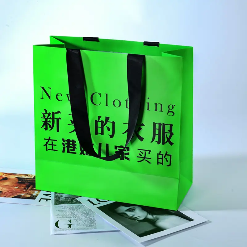 High-Quality Customized Personalised Colored Strong Paper Grocery Bags With Logo Factory, Service