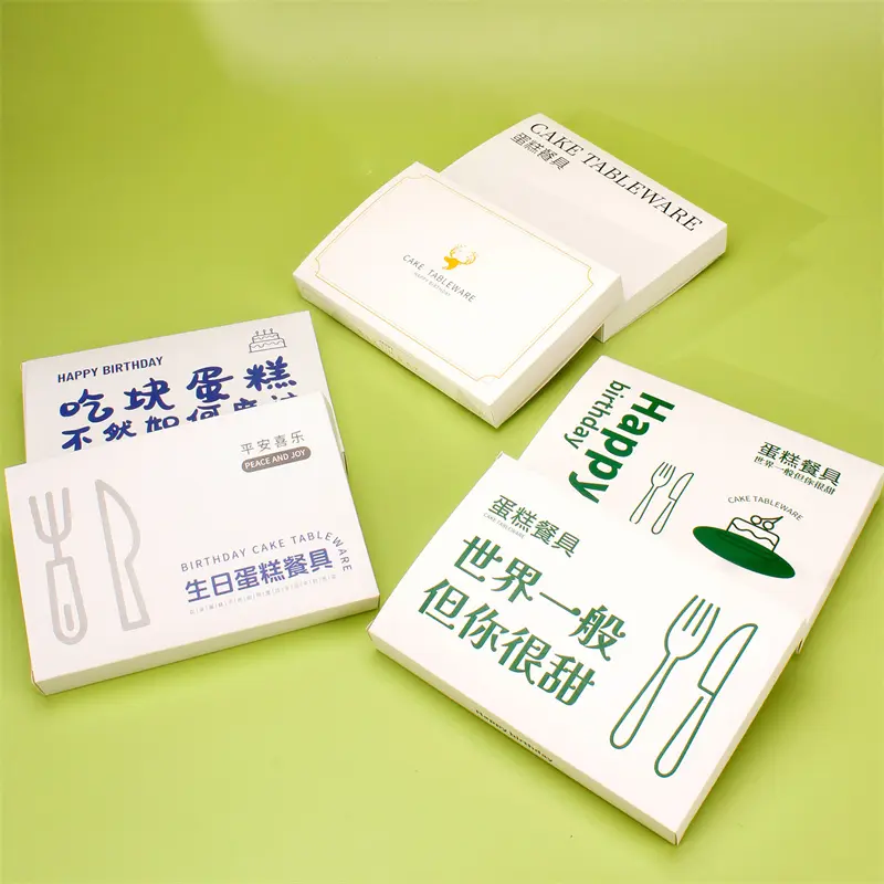 High-Quality Customized Personalized Cake Tableware White Card Paper Packaging Box Suppliers, Factories