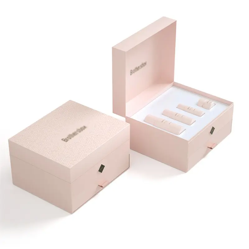 Custom Stamping Crafted Double Book Type Pull-Out Skin Care Box Packaging
