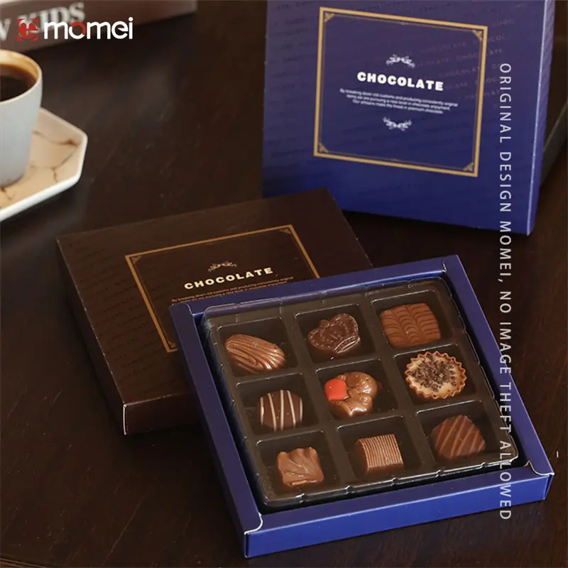 Custom Customized Printing UV Process PET Inner Tray Raw Trickery Chocolate Box For Packing Factory, Service