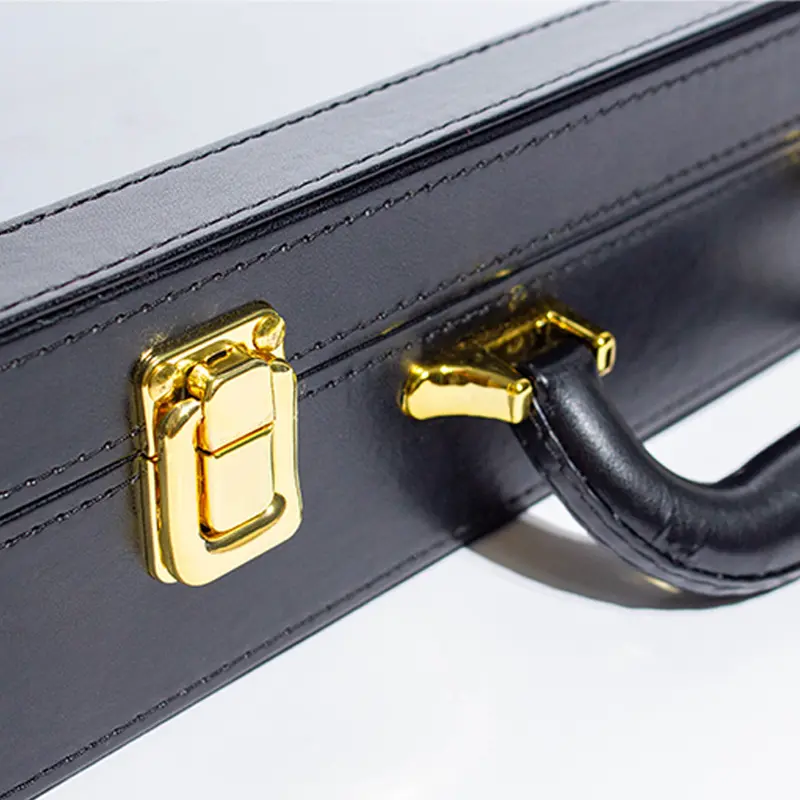 Custom Black Handle Design PU Jewellery Leather Gift Box With Transparent PVC Window