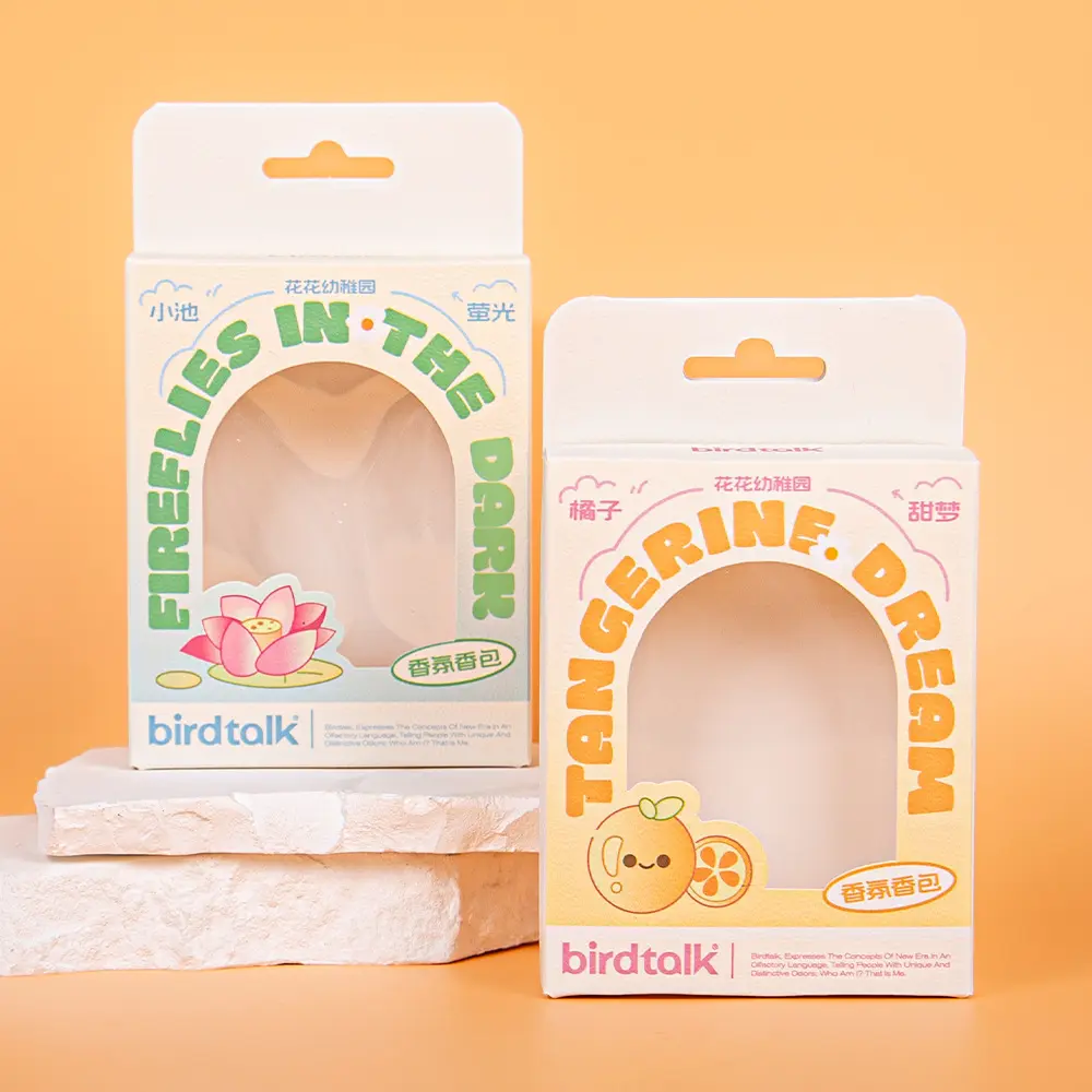 Custom Printed Hanging Window Design Fragrance Foldable Paper Packaging Box