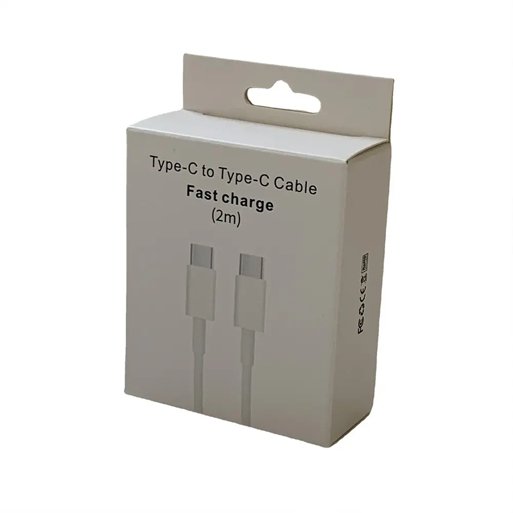Custom Customized 3C Data Cable Hanging Type Printed Foldable Paper Cartons Boxes For Packing Supplier, Factories